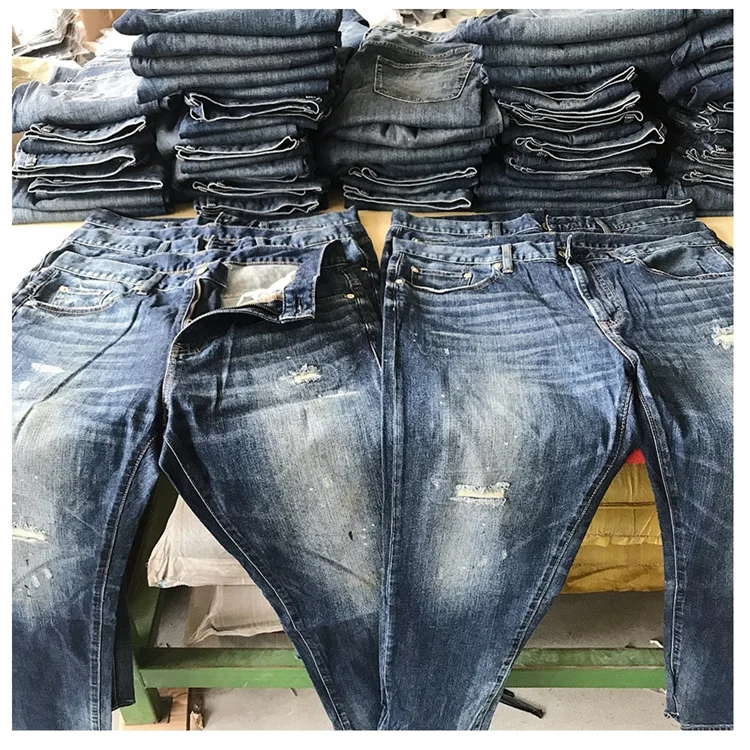 Cut Label Tocklot Boys Used Jeans Damaged Fashion Jeans Ripped Hole Funky Wear Jeans For Wholesaling Stock Bulk Sale - Used Clothes,Second-hand Jeans,Stock Bulk Product on Alibaba.com