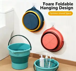 Portable Thickened Plastic Folding Bucket-Eco-Friendly & Durable 10L Capacity Multi-Purpose for Home Car Washing Travel Fishing