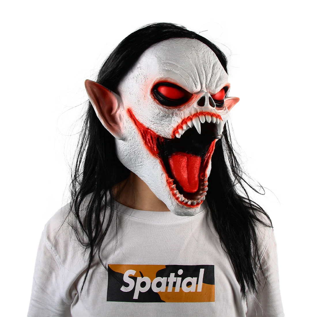 Vampire Latex Mask Halloween Christmas Horror Party Cosplay Costume Bloody Terror Headgear Masquerade Headgear for Girls