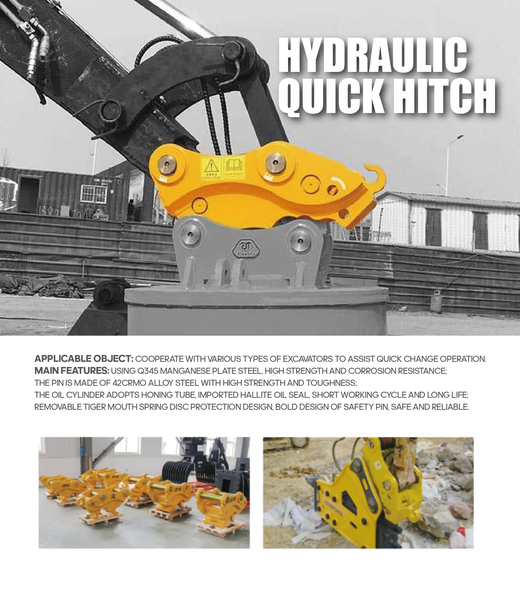 Heavy Duty Hydraulic Quick Hitch for Fast Coupling Improves Efficiency in Construction and Earthmoving Work 0.8 Ton Excavator details