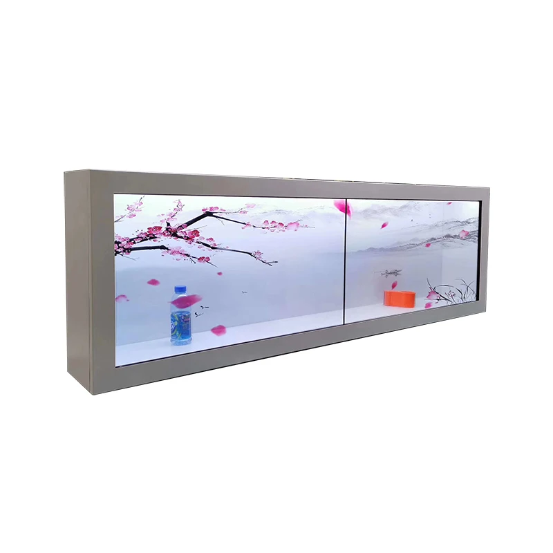 8 -86 Indoor Transparent Lcd  Splicing 3d Hologram Interactive Video Holographic Transparent Holobox Display Cabinet Showcase