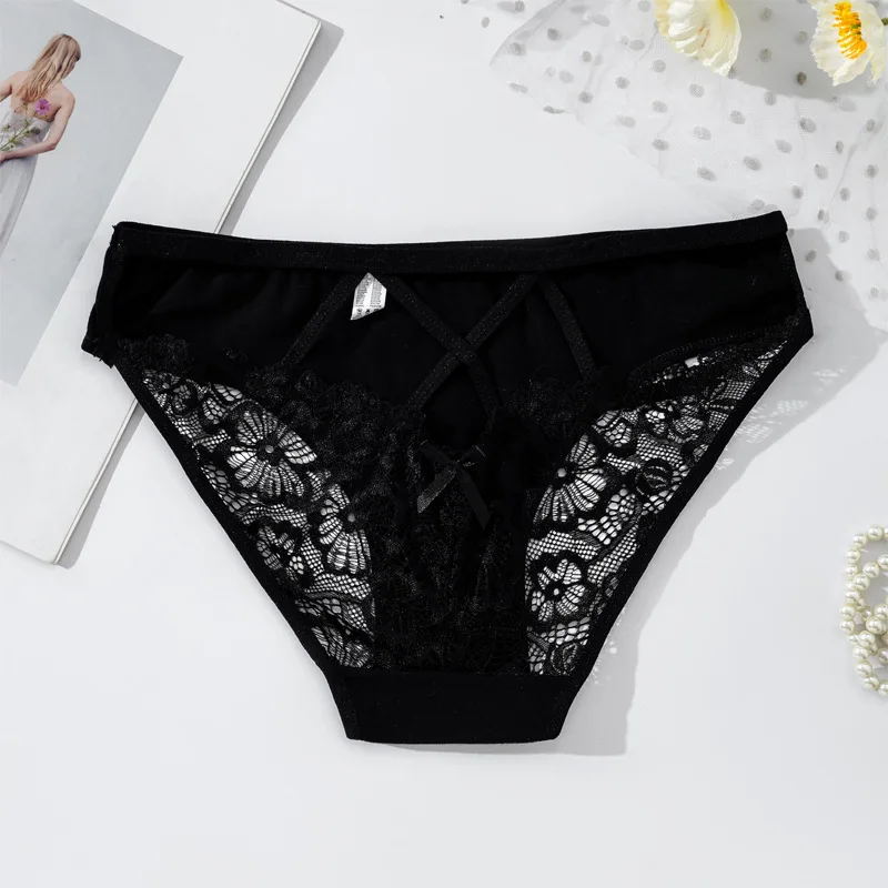 New Style Comfortable Panty Sustainable Breathable Cotton Lady Briefs Lace Women Underwear Sexy 1205