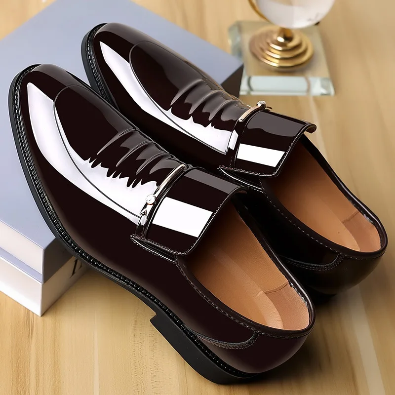 Men Dress Italian Leather Shoes Slip on Fashion Men Leather Formal Male  Shoes Toe Shoes