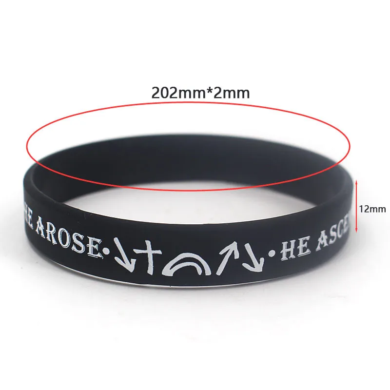 3-piece Set of Fashionable Adult Silicone Wristbands, Faith Quotes, Bible Scriptures, Black and White Gray Wristbands details