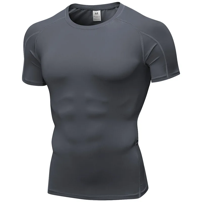 Mens Compression Shirts Short Sleeve Running Athletic Fitness Gym ...