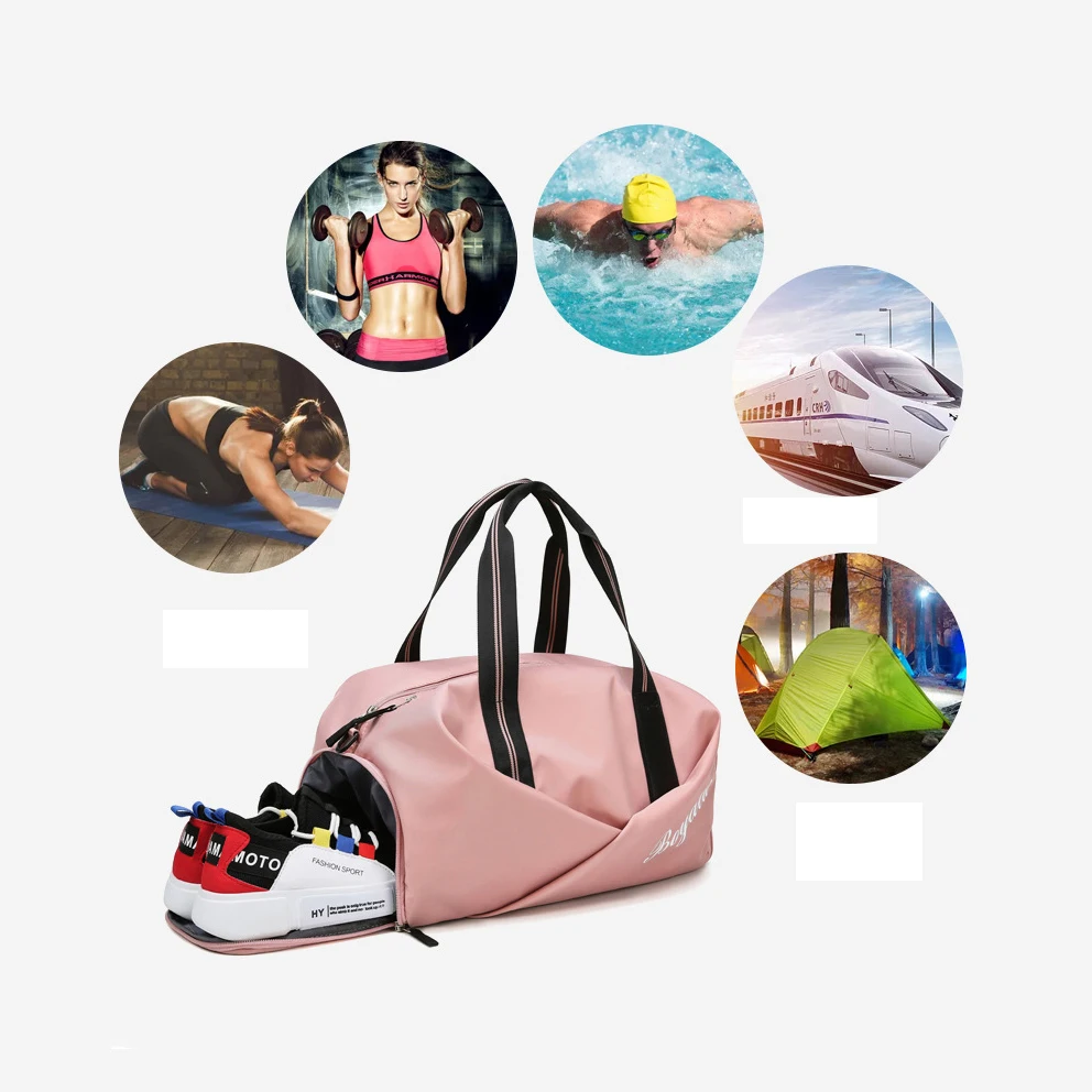 Dry Wet Separation Weekender Overnight Luggage Sports Yoga Duffel ...