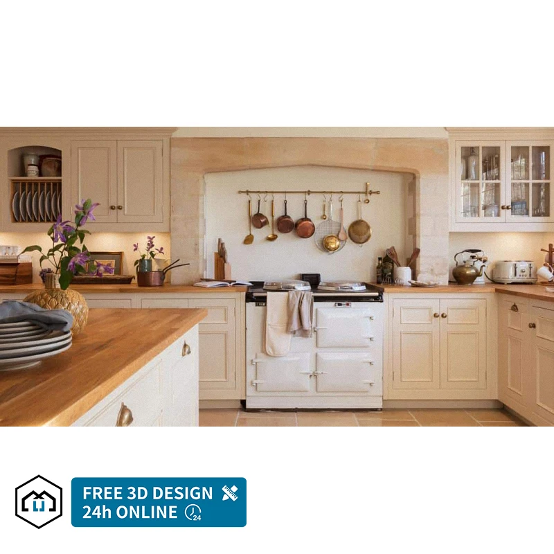 French Country Style Modular Customized Kitchen Cabinet Solid Wood ...
