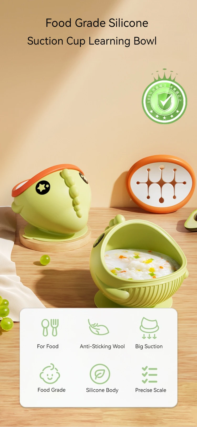 Wholesale Food Grade Silicone Baby Snack Cups Collapsible Snack Bowl