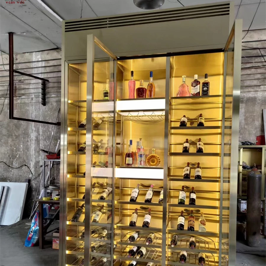 Photo inspiration: Luxury Wine Storage Display Design Reference: Modern Luxury Wine Storage Cabinets Display Rack Wall Stainless Steel