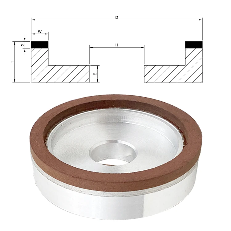6A2 ダイヤモンド樹脂砥石 研削タングステン鋼超硬工具 カップ型平面