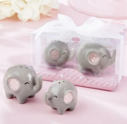 Little Peanut Ceramic Elephant Salt and Pepper Shaker Set Baby Shower Favors Party Supplies