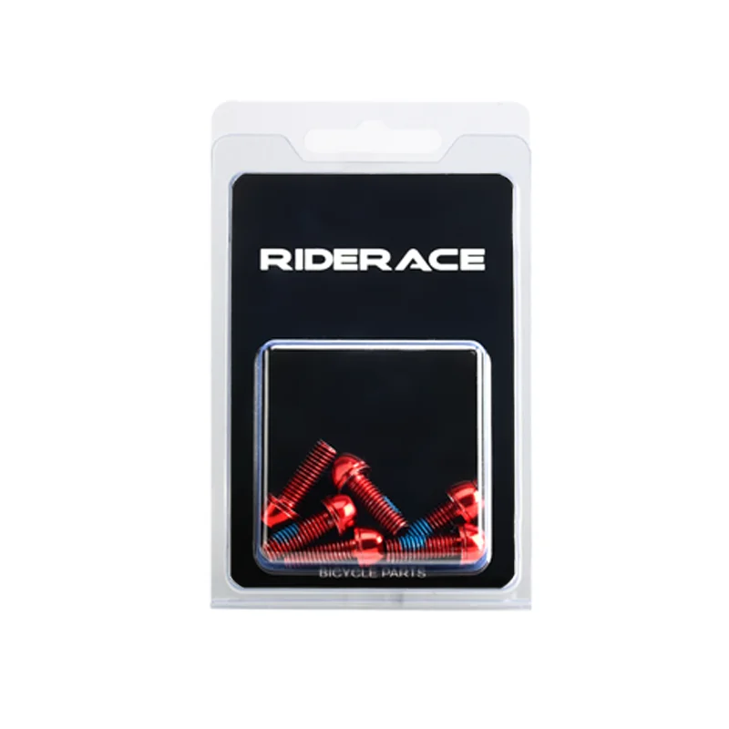 RIDERACE 6Pcs/Set Bicycle Disc Brake Caliper Bolt Clamp Fixed Screws M6*18mm Steel Mountain Bike Disc Brake Caliper Fixed Screw