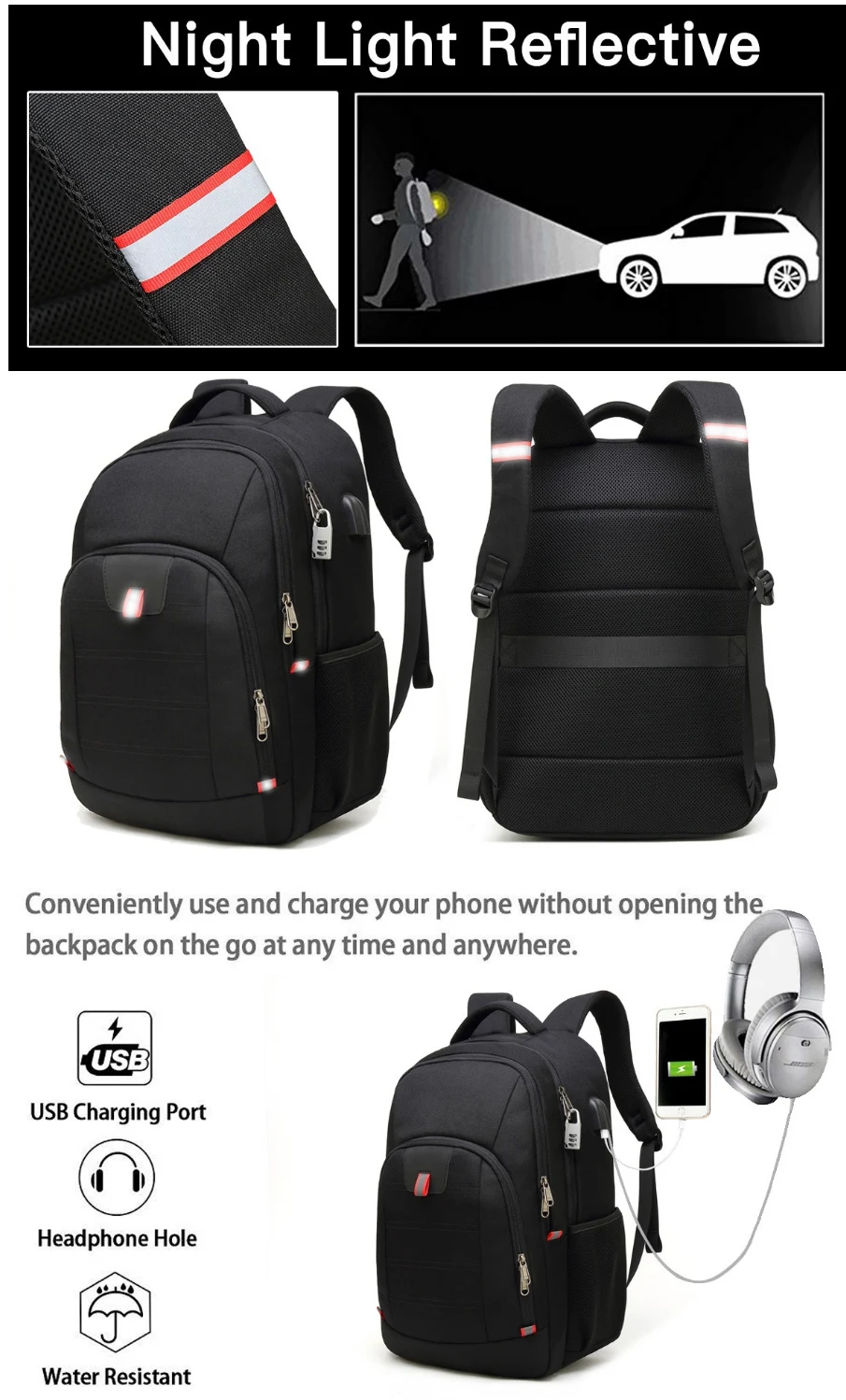 Custom Daily School Extra Large Book Back Bag Oxford Waterproof Multi