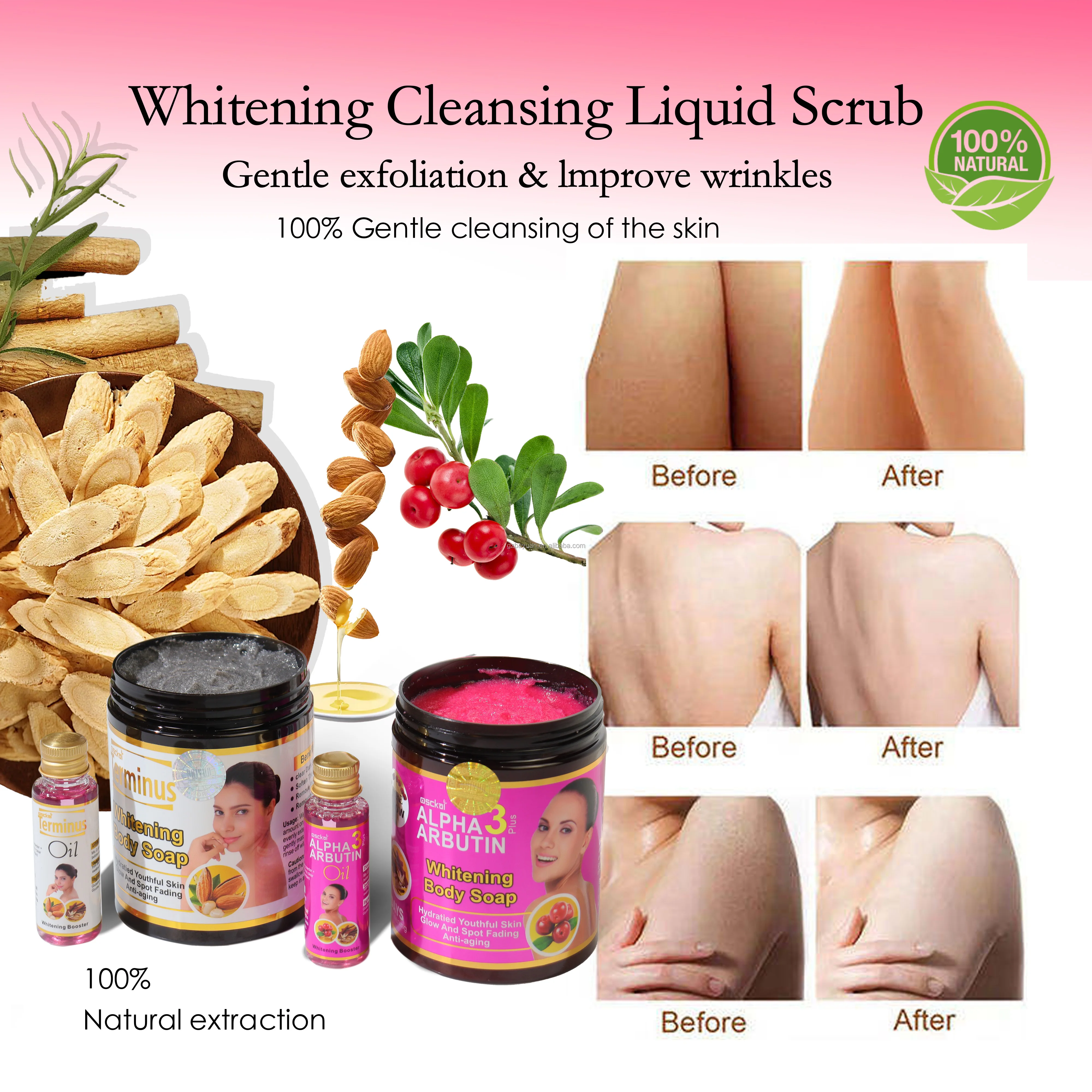 organic glutathione soap OEM Organic Glutathione Arbutin Deep Cleansing Whitening Soap Glycerin  Clear Knuckles Dark Armplt Body Liquid Soap for Oily Skin