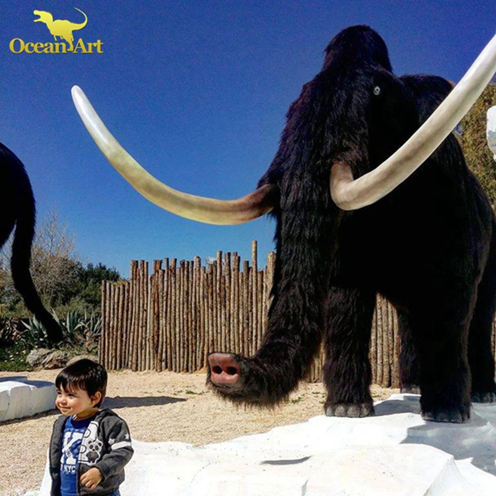 Realistic Animatronic Animal Model Animatronic Wooly Mammoth for Zoo