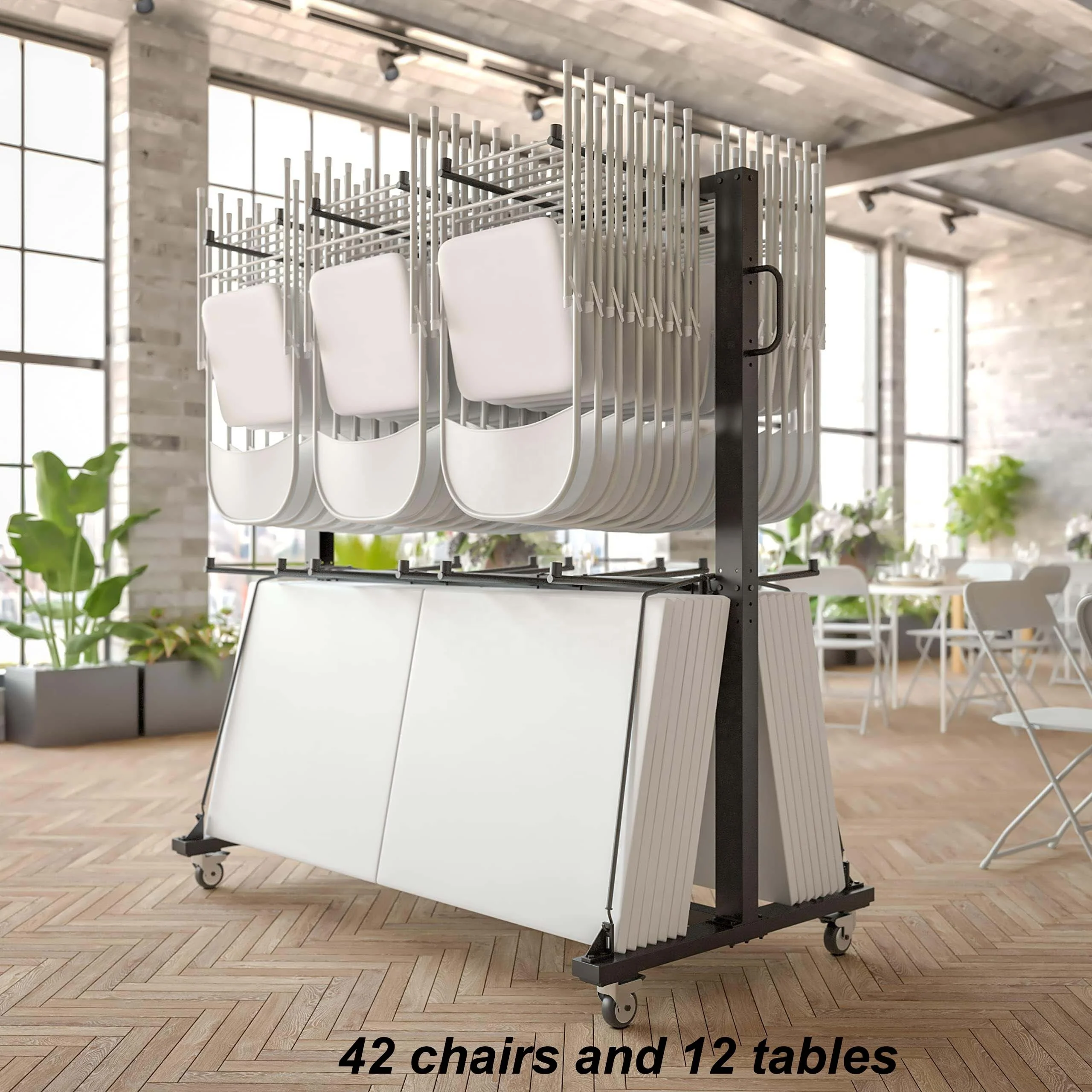 Folding Chair Rack Efficient Storage for 84 Chairs