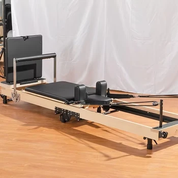 High Quality Wood Pilates Space Saving Maple Oak Wood Yoga Foldable Pilates Reformer Bed Machine For Pilates Studio