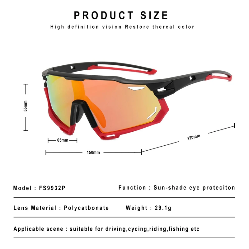 2022 New Design Vintage Oversized Custom Logo Windproof Polarized Sports Sunglasses Men And
