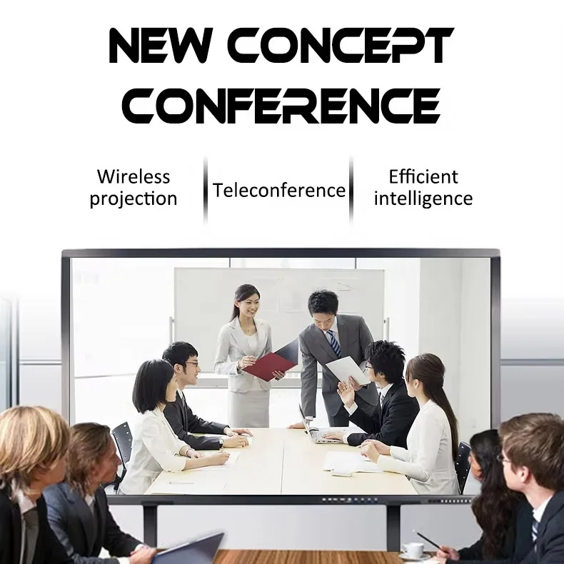 Conference School Education Wireless Projection Smart Board Digital Interactive Flat Panel Whiteboard With Mobile Stand