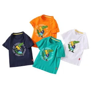 Customizable Summer New Style Breathable Boys T-shirts 100% Cotton Short Sleeve Elastic Children Clothing