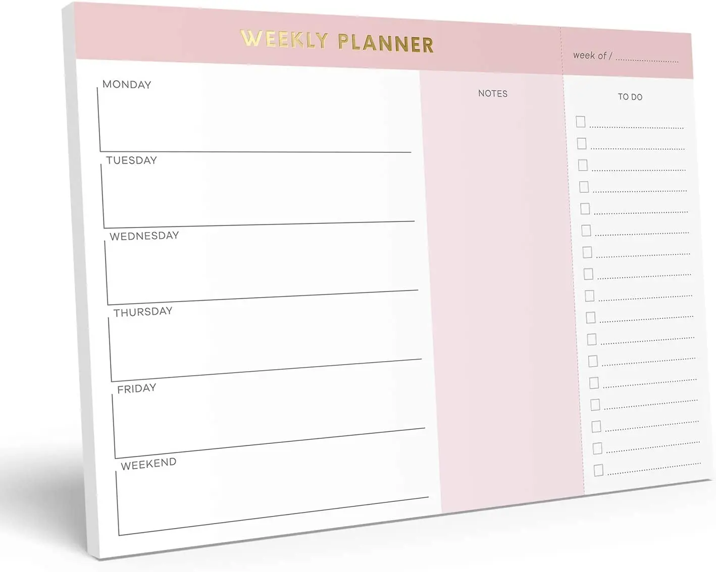 Weekly Planner to Do List Notepad for Daily Productivity Organiser