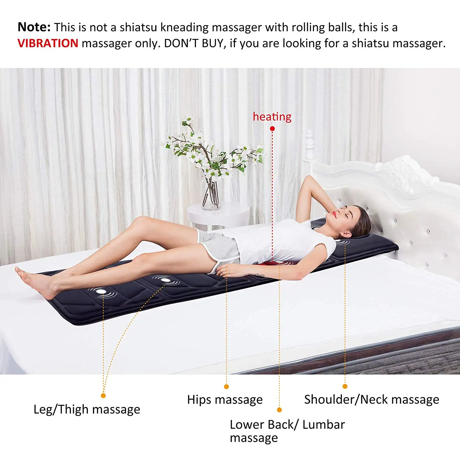 Mostar Portable Electric Vibration Massage Mattress With Heating