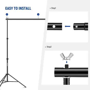 NEEWER Photo Studio Backdrop Support System, 10ft X 7ft//3m X 2.1m Adjustable Background Stand with 4 Crossbars, 6 Backdrop detail image