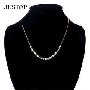 Custom Natural Crystal Stone Garnet Lapis Lazuli Pendant Choker Bead Necklace Making Supplies Stainless Steel Chain