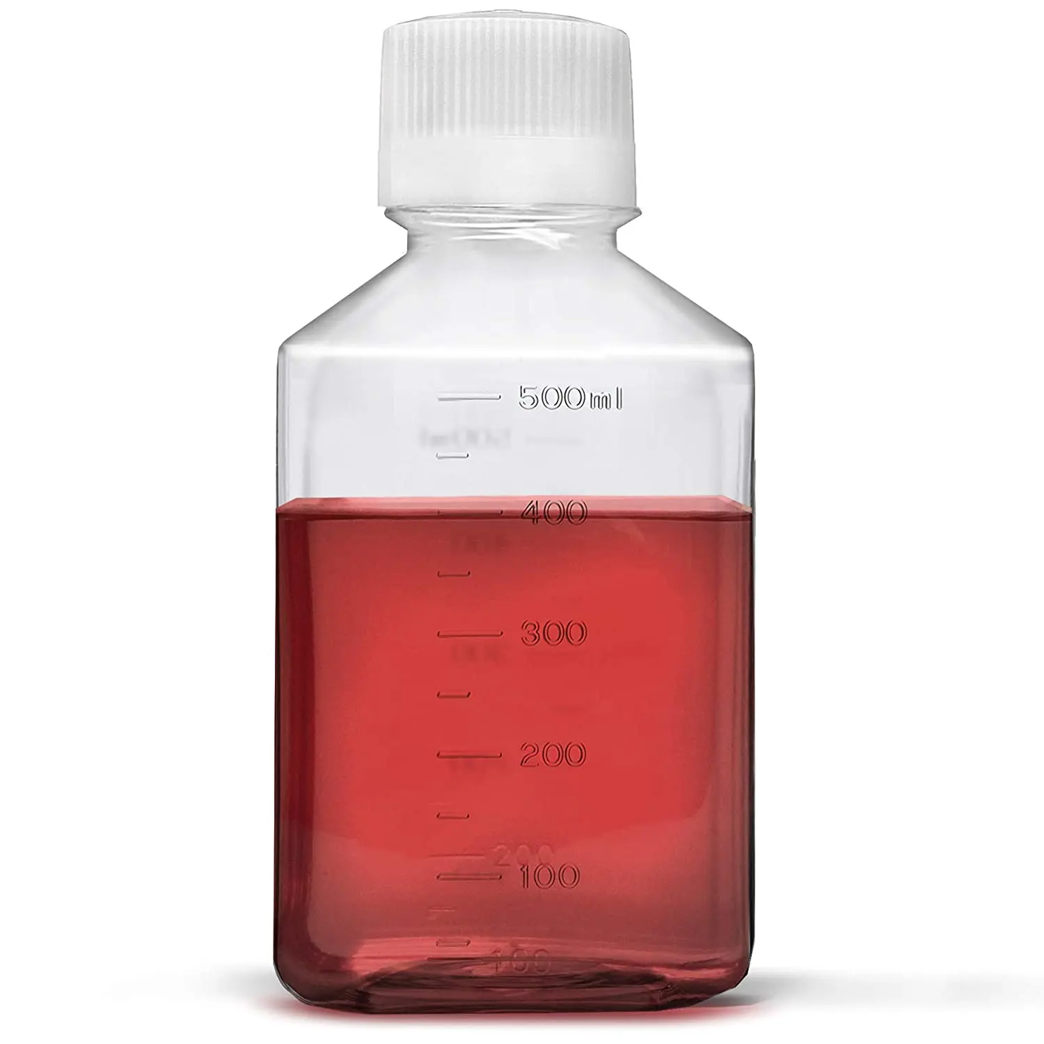 500ml Plastic Reagent Bottle Laboratory Chemical Storage Clear Graduated Square Polycarbonate Plastic Leakproof Bottles