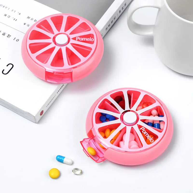 Seven-cell pill box portable one-week dispenser pill box Dust-proof moisture-proof travel storage box Pill cutter mini supplier