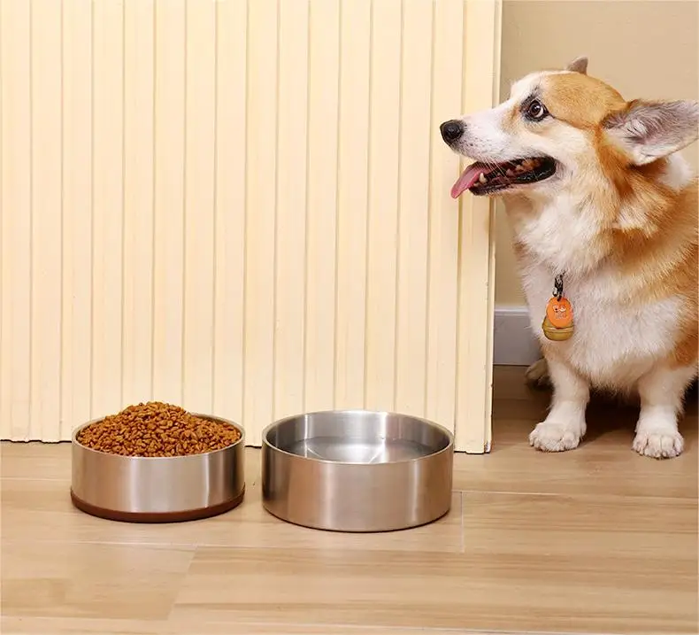 304 Stainless Steel Double Dog Bowl Big Capacity Anti Break Dog Water Bowl Dog Food Bowl