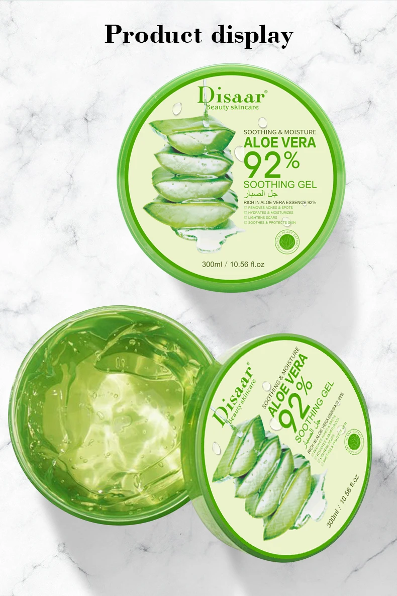 Disaar Organic Aloe Vera Natural Moisturizing Anti-Acne Aloe Vera Gel for Face Skin Care After Sun Repair