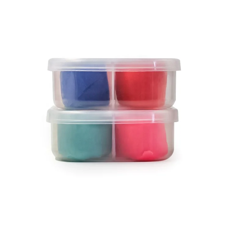 Заводская оптовая продажа детские развивающие мягкие игрушки для игры в тесто 1 унция 4 цвета маленькая квадратная пластиковая коробка