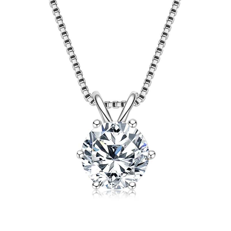 Adored 1 Carat Moissanite Pendant 925 Sterling Silver Necklace main image 1
