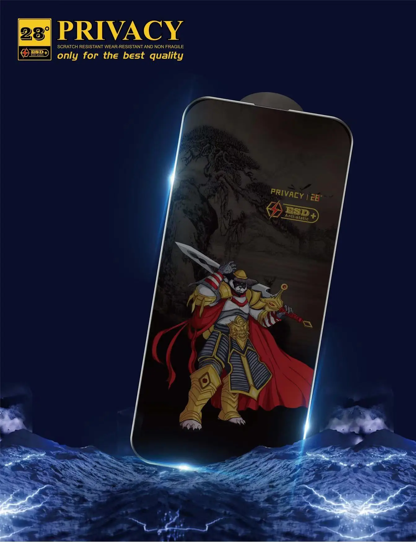 High Quality Og Armor Panda 28 Privacy Anti-dust Esd Tempered Glass ...