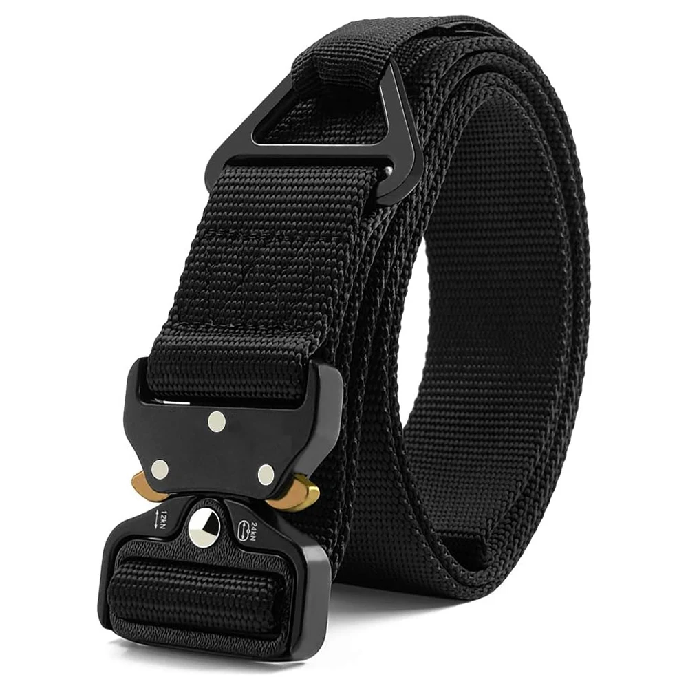 Fashionable Training Durable Men Nylon Webbing Utility Belt with V-ring Heavy Duty Quick-Release Buckle Tactical Rigger Belt