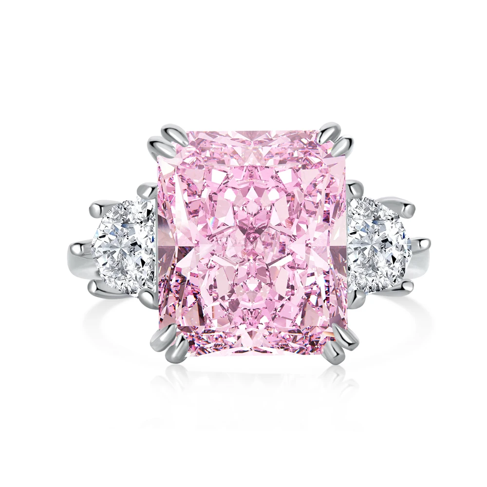 Anello unico da donna Newshe in argento Sterling 925 di lusso, anello