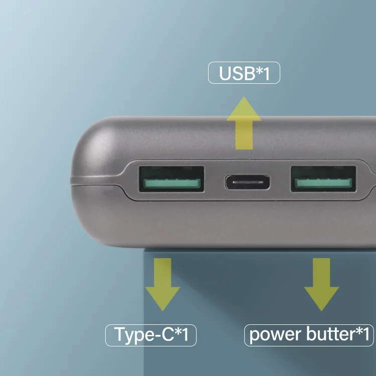 Doublepow Mini Mobile Power Bank 20000 MAH 50000 MAH Ultra Slim Super Fast Charging Waterproof ABS Material Power Bank