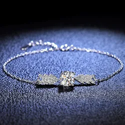 Silver 925 Excellent Cut Diamond Test Passed D Color High Clarity Moissanite Arrow Wing Beads Bracelet Silver Wedding Jewelry