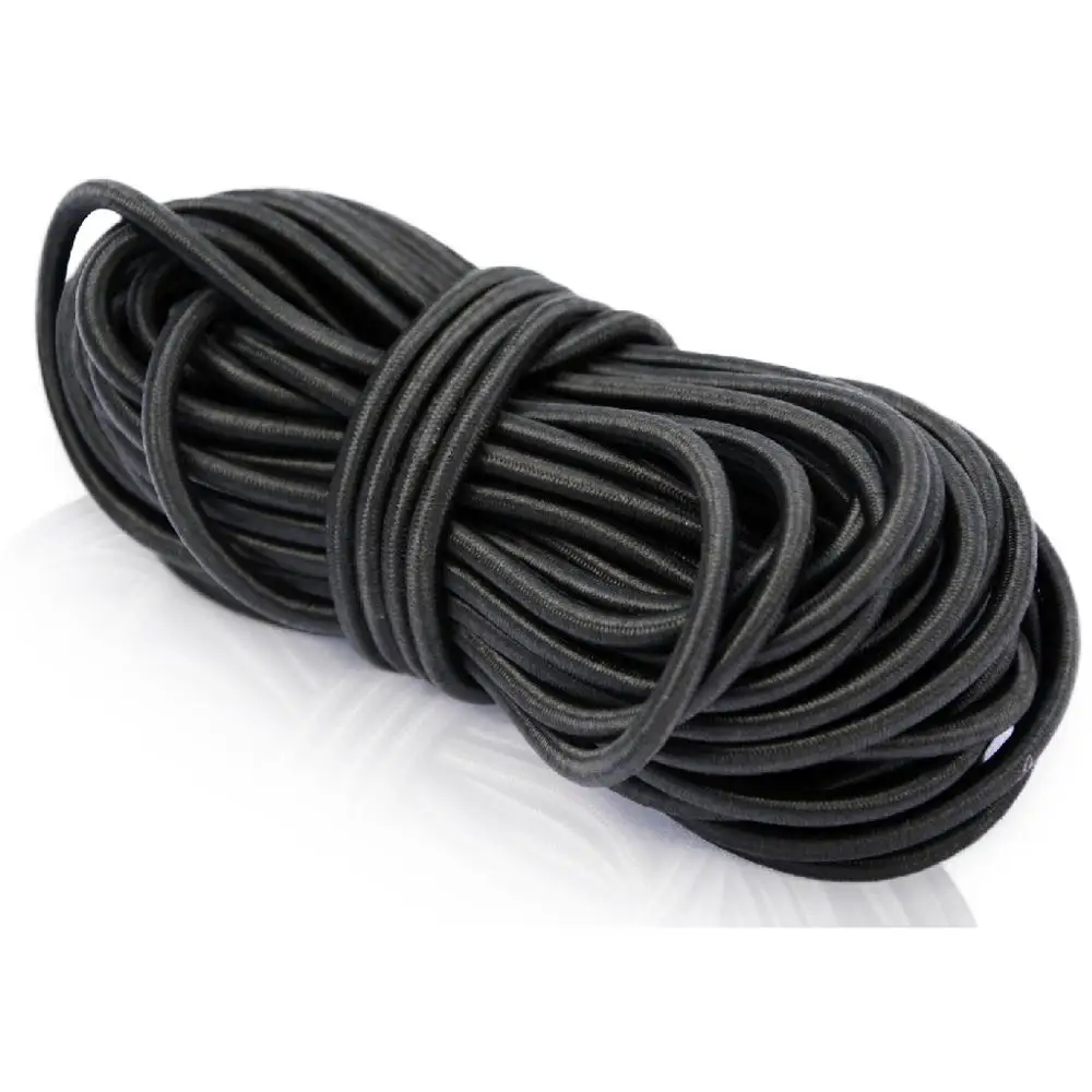 8mm Shockcord Bungee Cord Black Strong Stretchy Elasticated 
