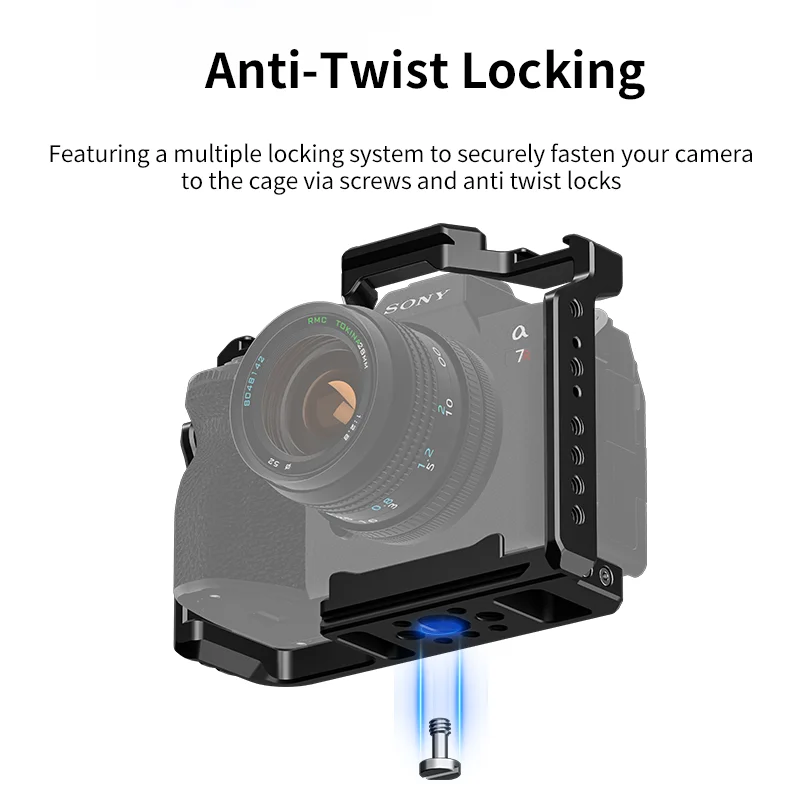 CNC Aluminum Camera Cage for Sony A7 IV/A7 III/A7 II/A7R III/A7R II/A7R V Camera Extension Frame Cold Shoe Video Rig manufacture