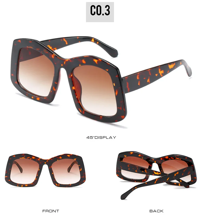 8643 Wholesale Faked Designer Sunglasses Oversized Irregular Square