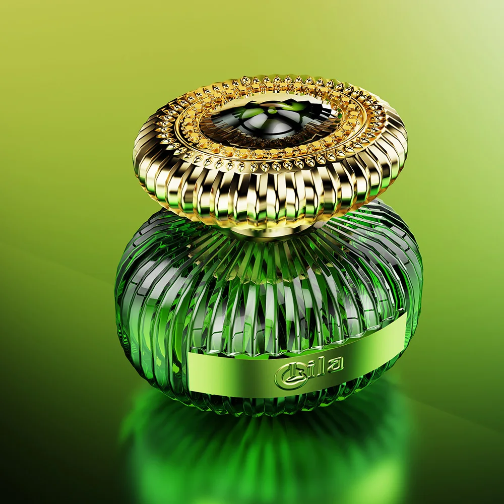 Custom Designed Glass Perfume Bottle with Body Pattern Handcrafted Glass Container