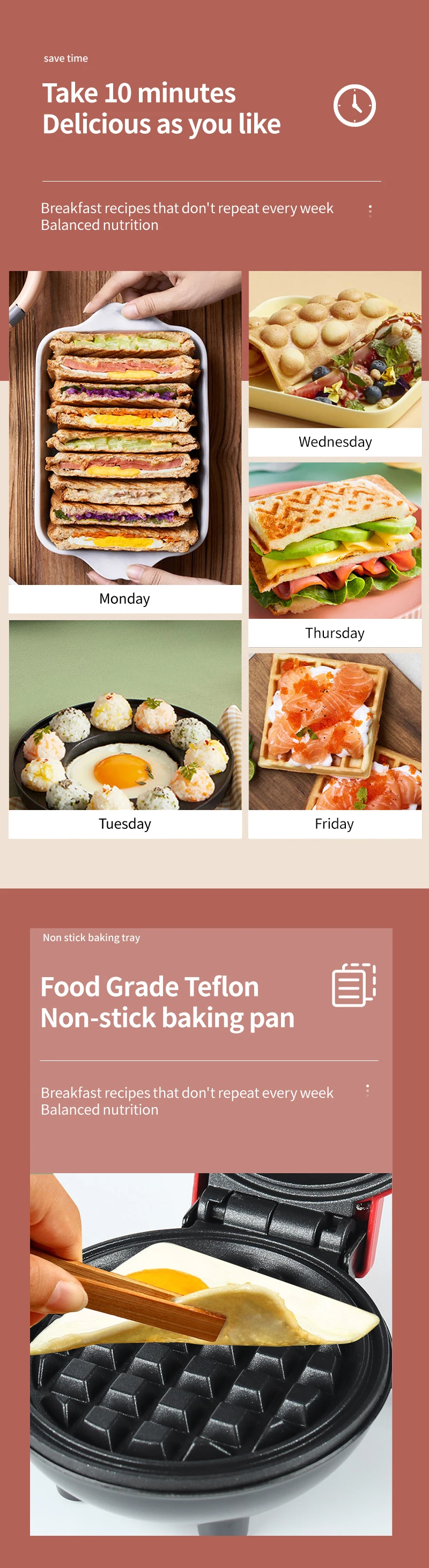 Custom Bubble Waffle Maker Stainless Steel Kids Breakfast Vaffel Maker