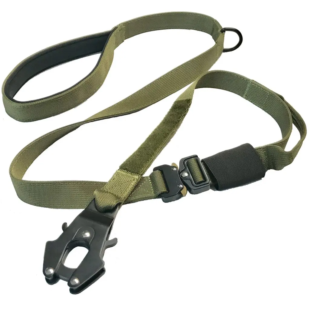 High Quality Customization Frog Clip Tactical Dog Leash Heavy Duty Style With Padded Handle and Metal Buckle