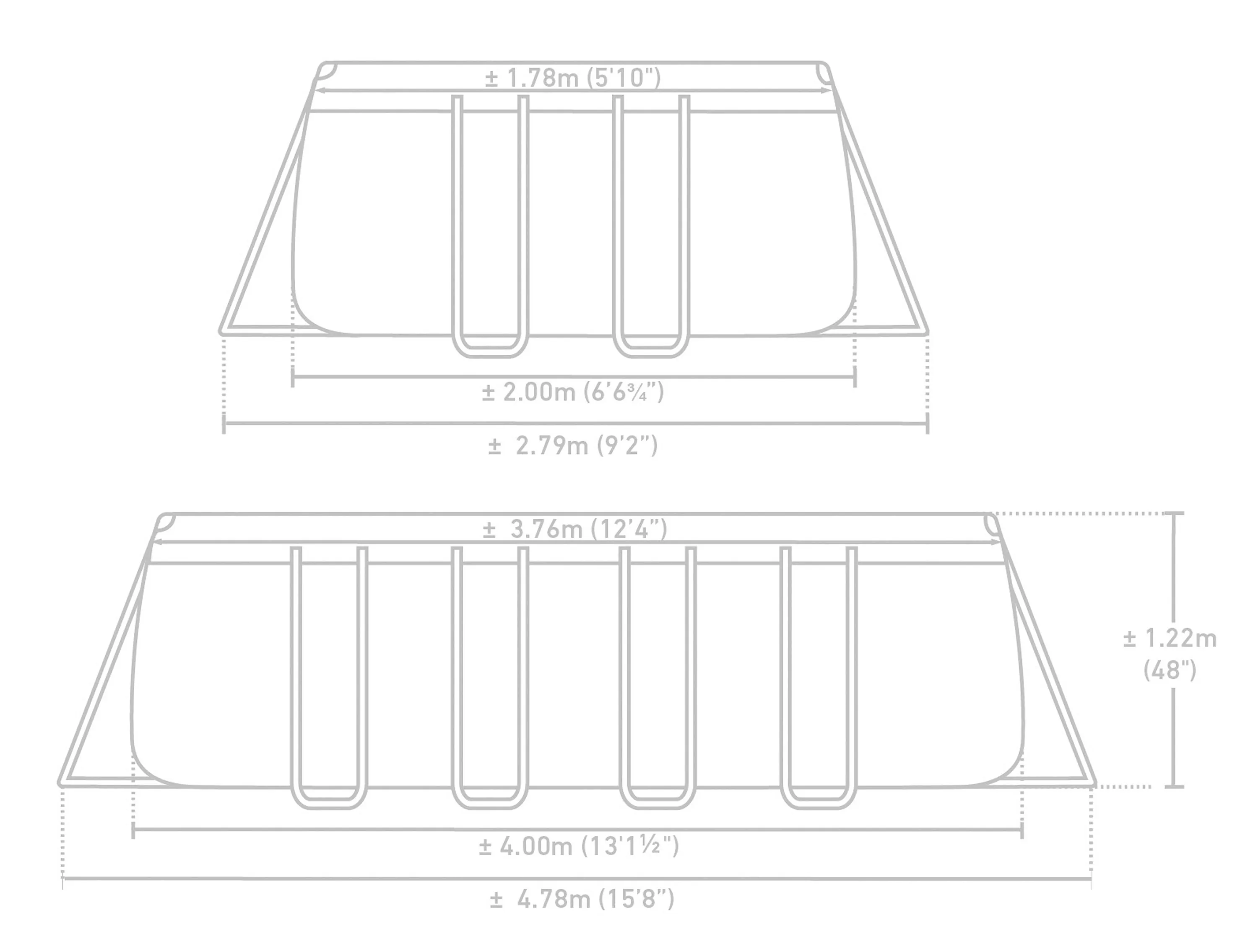 インテックス 26790 4M×2M×1.22M プリズムフレーム長方形プールセット 