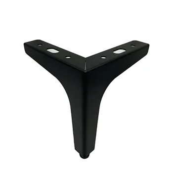 Sofa Cabinet Metal Adjust Foot Leg Leveler 4 Inch Matte Black Furniture Sofa Legs Metal Triangle Sofa Legs