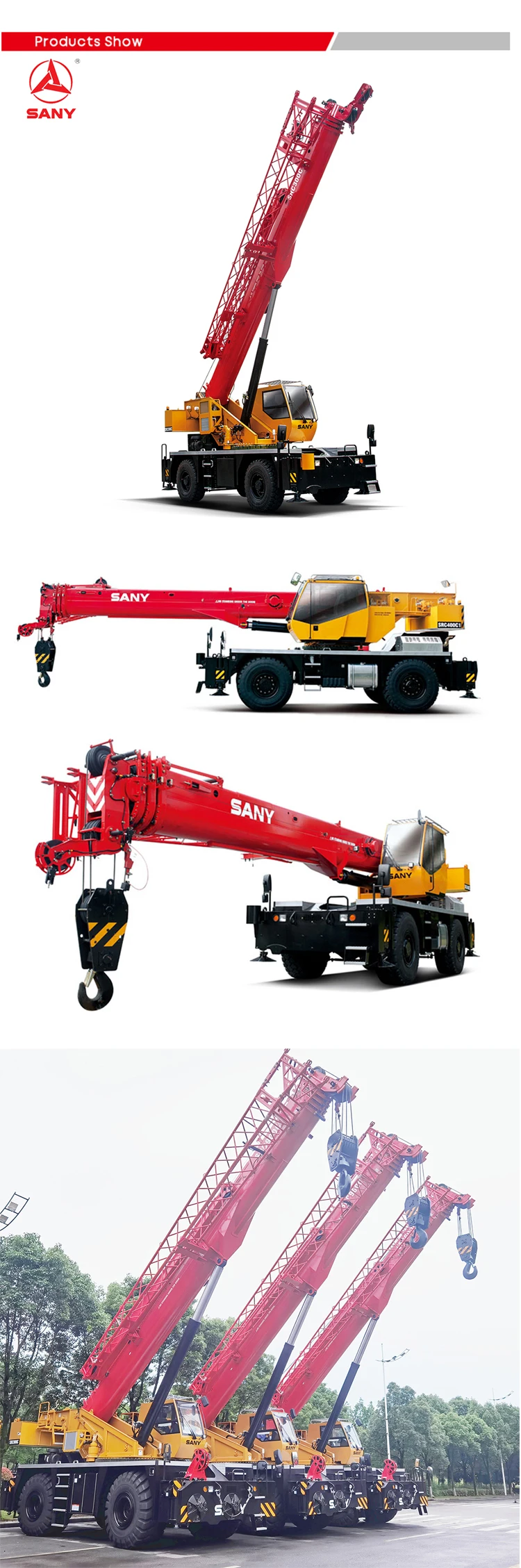 Src650t Sany Rough-terrain Mobile Crane 65 Tons Lifting Capacity Three ...