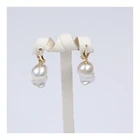 Fresh Earrings Wholesale Customized Good Quality 14k Fresh Water Pearl Baroque Earrings