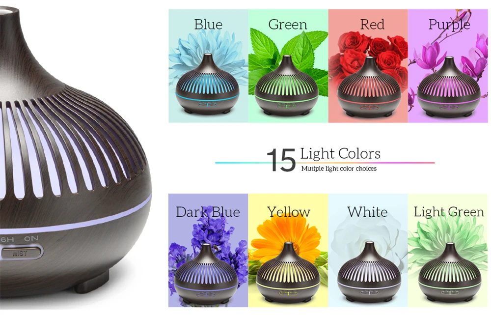 Cool Mist Ultrasonic Air Humidifier and Essential Oil Diffuser Blooms like flower